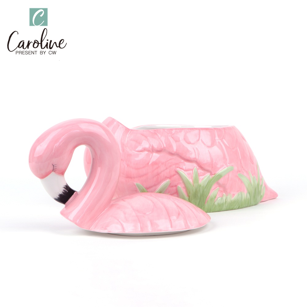 Other Home Ceramic Flamingos Container Storage