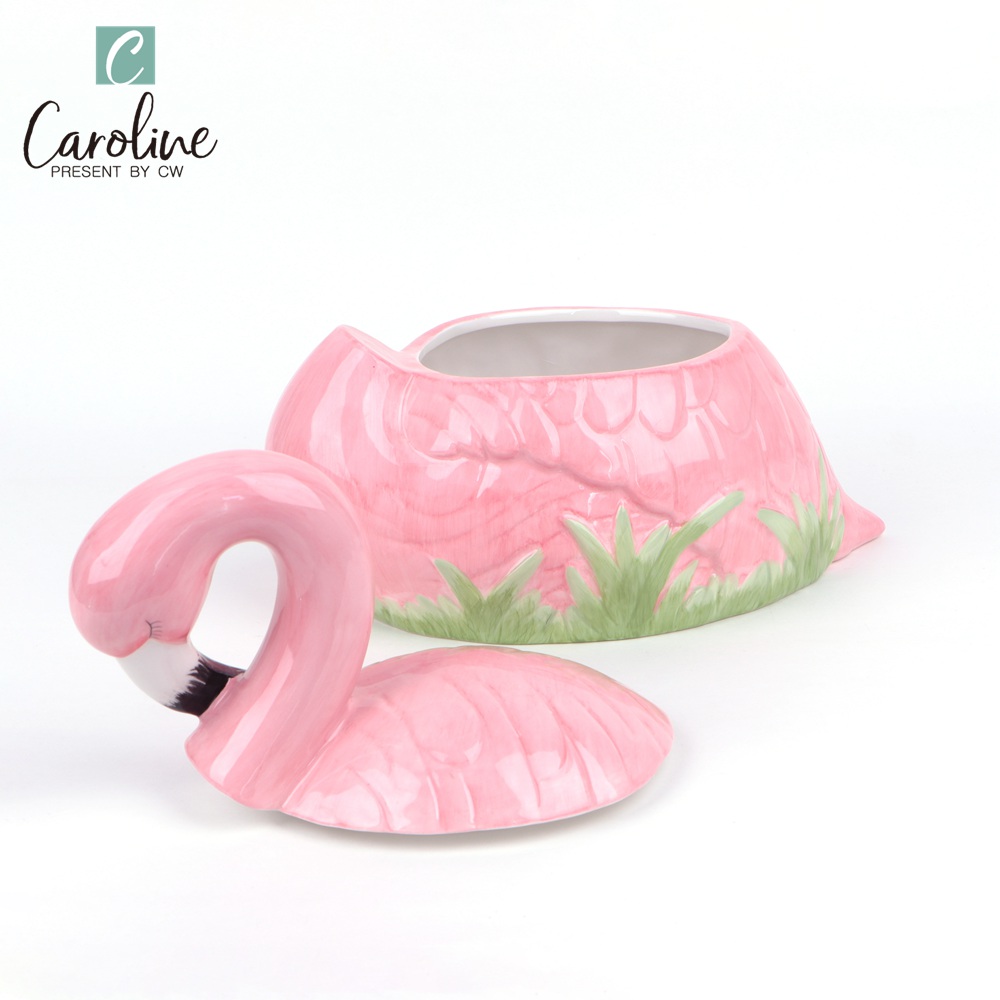 Other Home Ceramic Flamingos Container Storage