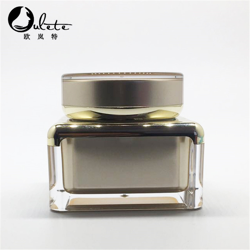Oulete Dark gold wholesaler cosmetic jar 50ml acrylic
