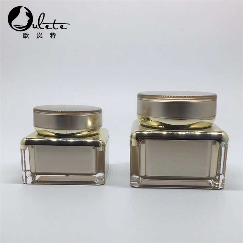 Oulete Dark gold wholesaler cosmetic jar 50ml acrylic