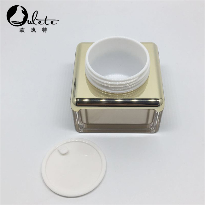 Oulete Dark gold wholesaler cosmetic jar 50ml acrylic