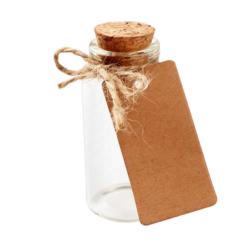 OurWarm Wedding Party Supplies 25ml Cork Stoppers Mini Small Glass Bottles with Label Tags Strings Stickers