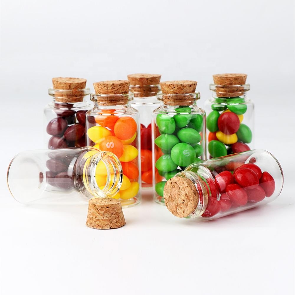 OurWarm Wedding Party Supplies 25ml Cork Stoppers Mini Small Glass Bottles with Label Tags Strings Stickers