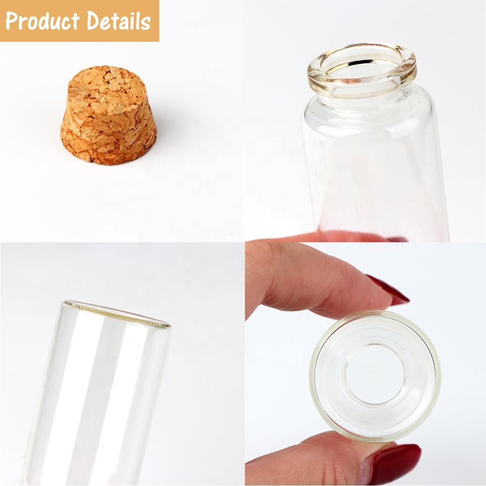 OurWarm Wedding Party Supplies 25ml Cork Stoppers Mini Small Glass Bottles with Label Tags Strings Stickers