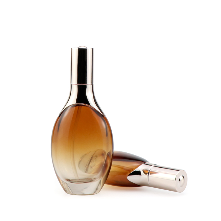 Oval cosmetic container 30ml 50ml 100ml 120ml empty glass lotion pump bottle essential oil bottle with dropper