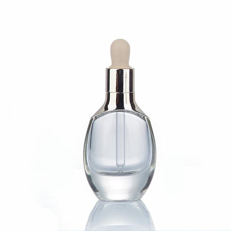 Oval flat 30ml thick wall dropper glass luxury cosmetic bottle oils bottles
