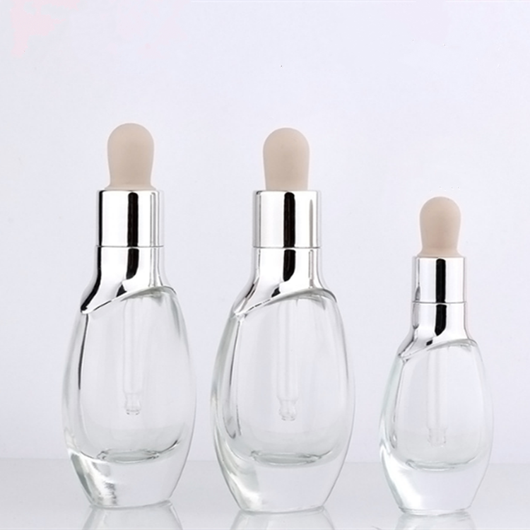 Oval flat 30ml thick wall dropper glass luxury cosmetic bottle oils bottles