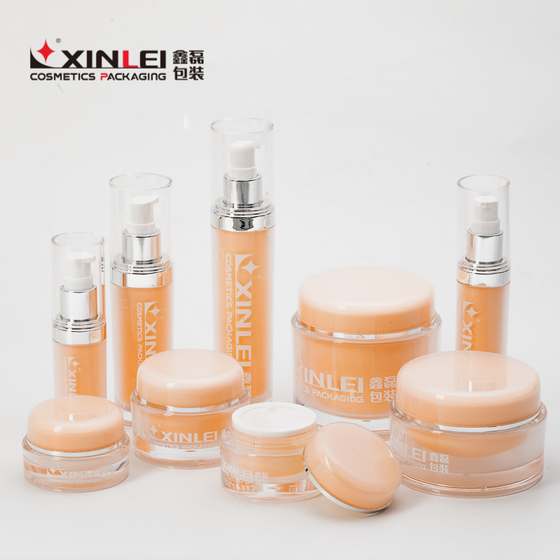 Oval shape Acrylic lotion pump bottle high quality cosmetic packaging jar