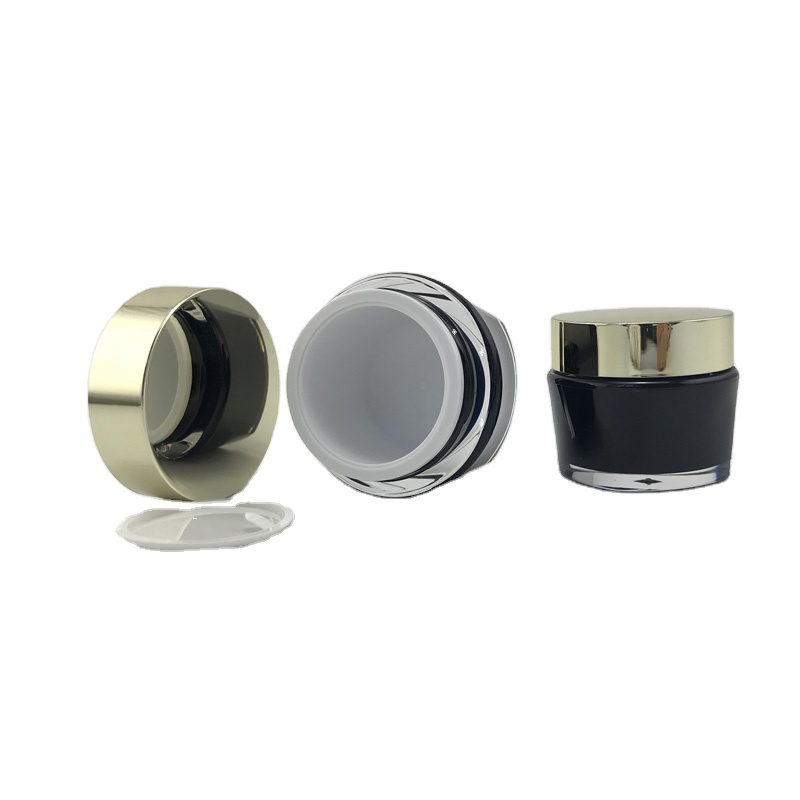 Oval shape empty 30g 50g acrylic cream jar for face with gold lid