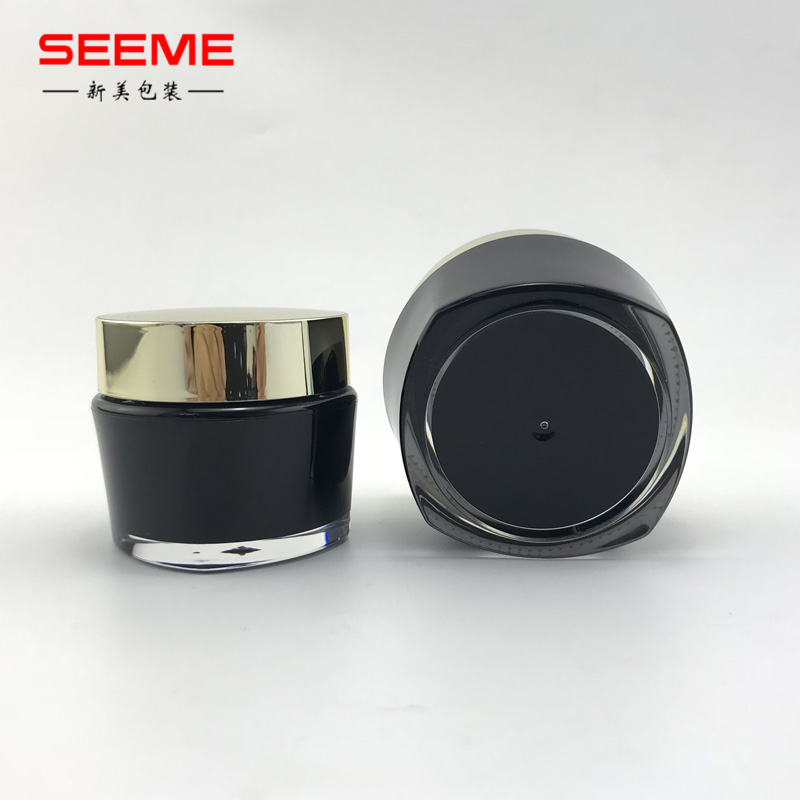 Oval shape empty 30g 50g acrylic cream jar for face with gold lid
