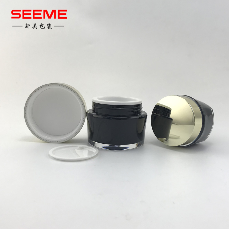 Oval shape empty 30g 50g acrylic cream jar for face with gold lid
