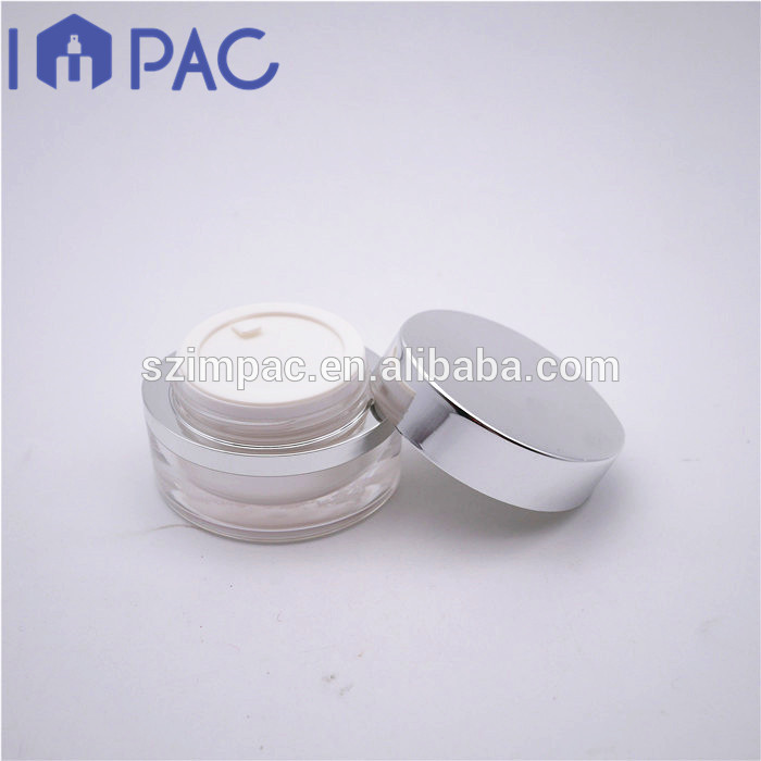 Oval shape luxury acrylic jar 30g 1oz with silver cap for cosmetics