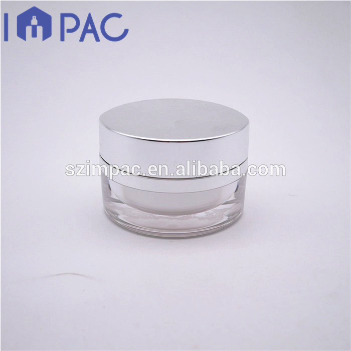 Oval shape luxury acrylic jar 30g 1oz with silver cap for cosmetics