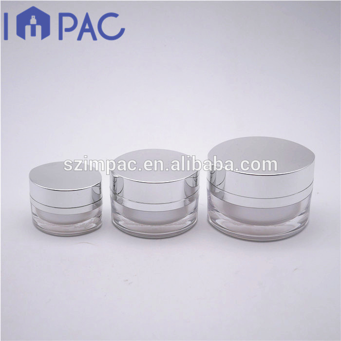 Oval shape luxury acrylic jar 30g 1oz with silver cap for cosmetics