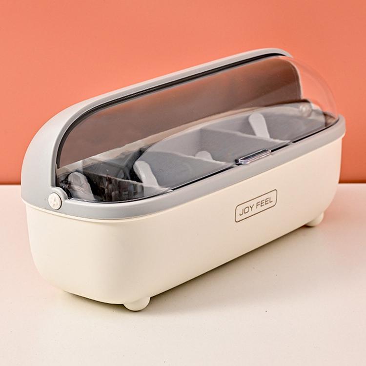 Oval shape with lid all-in-one seasoning chopsticks box oval transparent lid seasoning box kitchen supplies