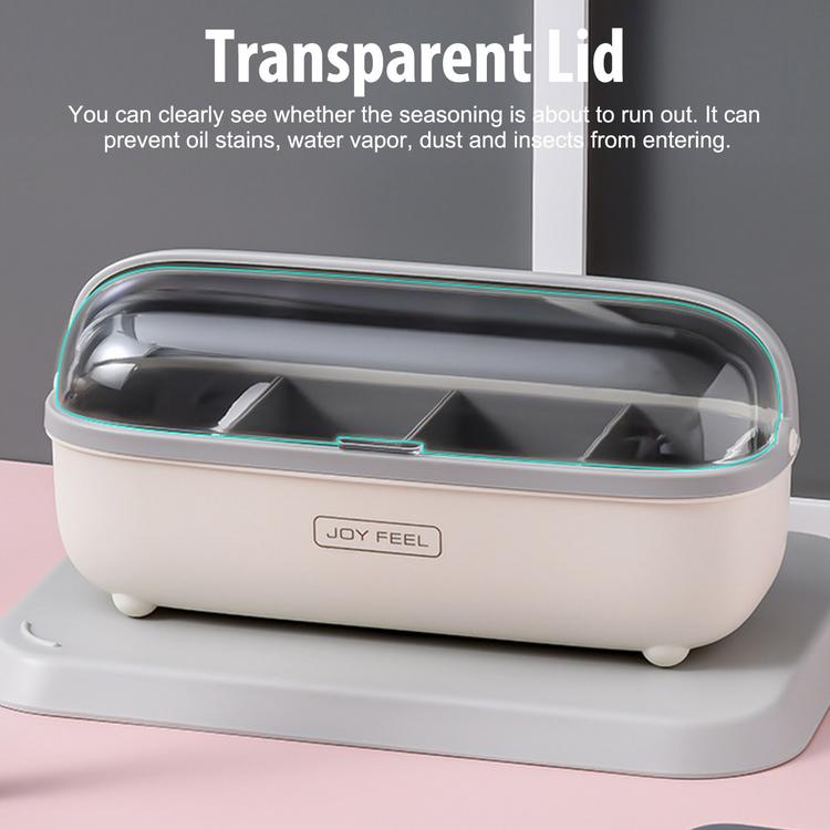 Oval shape with lid all-in-one seasoning chopsticks box oval transparent lid seasoning box kitchen supplies