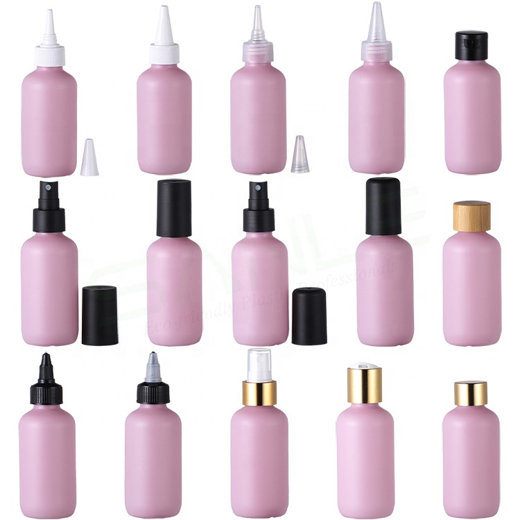 PE 30ml 60ml 120ml 150ml 180ml black spray bottle plastic bottle with disc cap screw cap flip cap