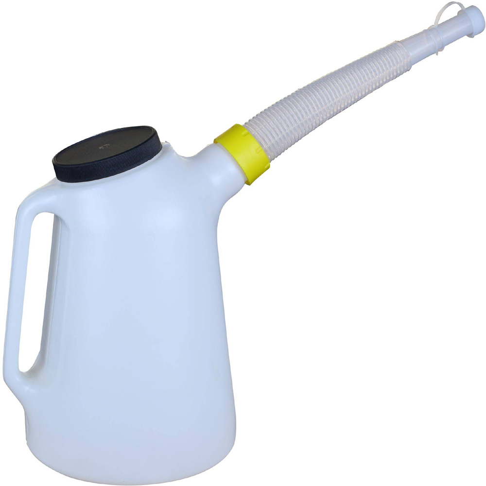 PE Plastic Translucent Oil Dispenser with Lid and Cap 8 Quart Oilcan Graduated Oil Measuring Jug