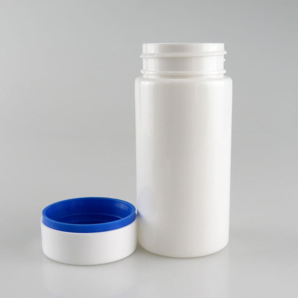 PET 150cc Plastic Bottles with Double-layer Cap Tablet Pill Vitamin Packer Bottles