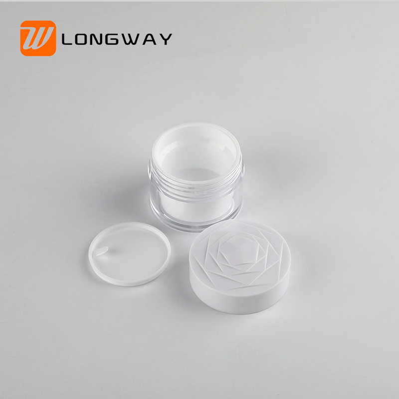 PET Double Wall Plastic Lip Scrub Balm Cream Jar with White Lid for Body Butter Container Cosmetic Packaging