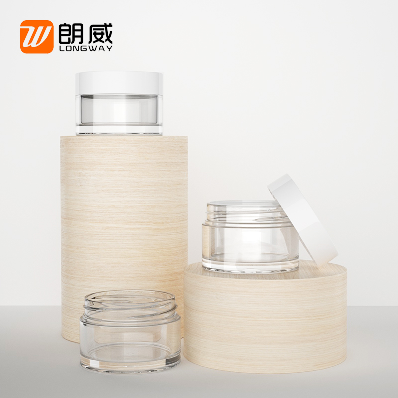 PET Double Wall Plastic Lip Scrub Balm Cream Jar with White Lid for Body Butter Container Cosmetic Packaging