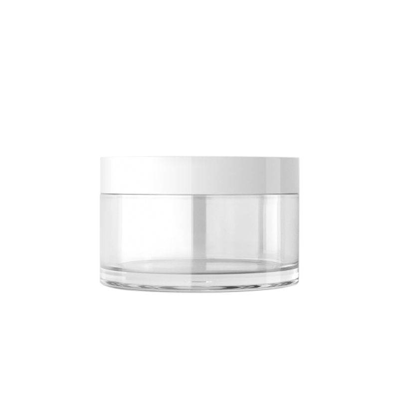 PET Double Wall Plastic Lip Scrub Balm Cream Jar with White Lid for Body Butter Container Cosmetic Packaging