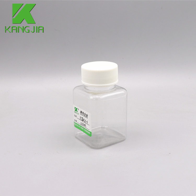 PET Empty square reagent bottles 100ml for chemical