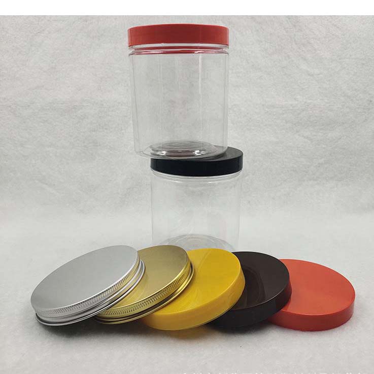 PET Jar food plastic storage  jar cosmetic cream jar with red or black lid
