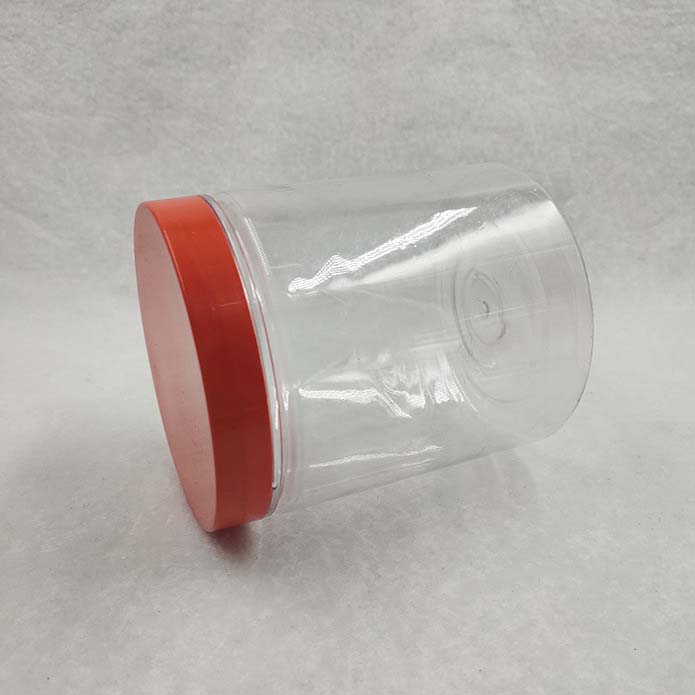 PET Jar food plastic storage jar cosmetic cream jar with red or black lid