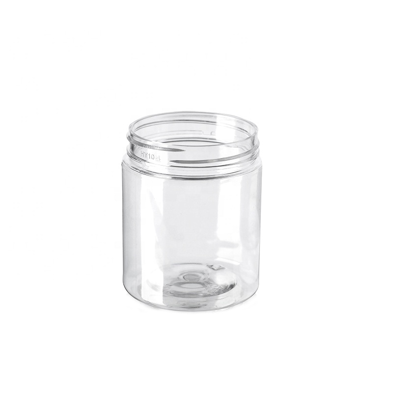 PET Large Transparent Glass Jar with White Screw Top Lid