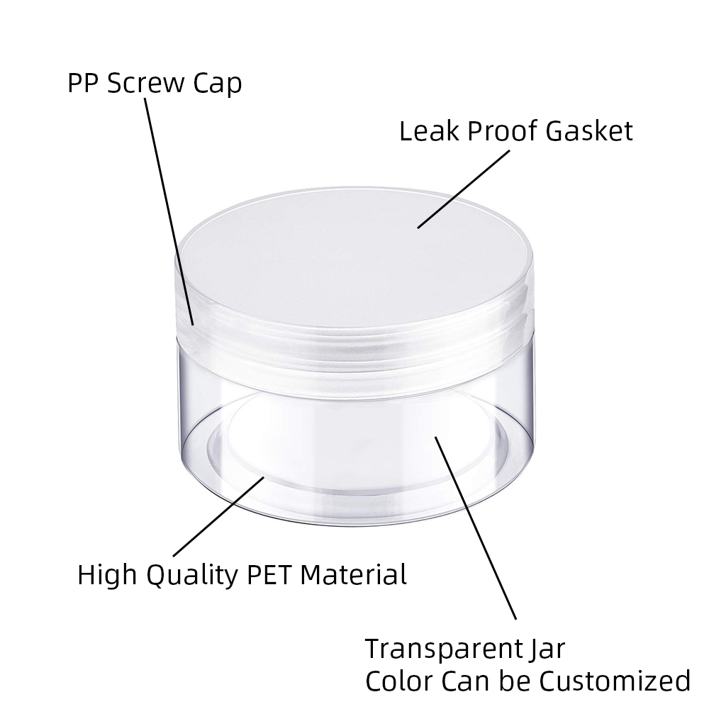 PET Plastic Type Life Canned Food Grade Packaging 100g 200g 300g PET Plastic Jar with Clear Lid