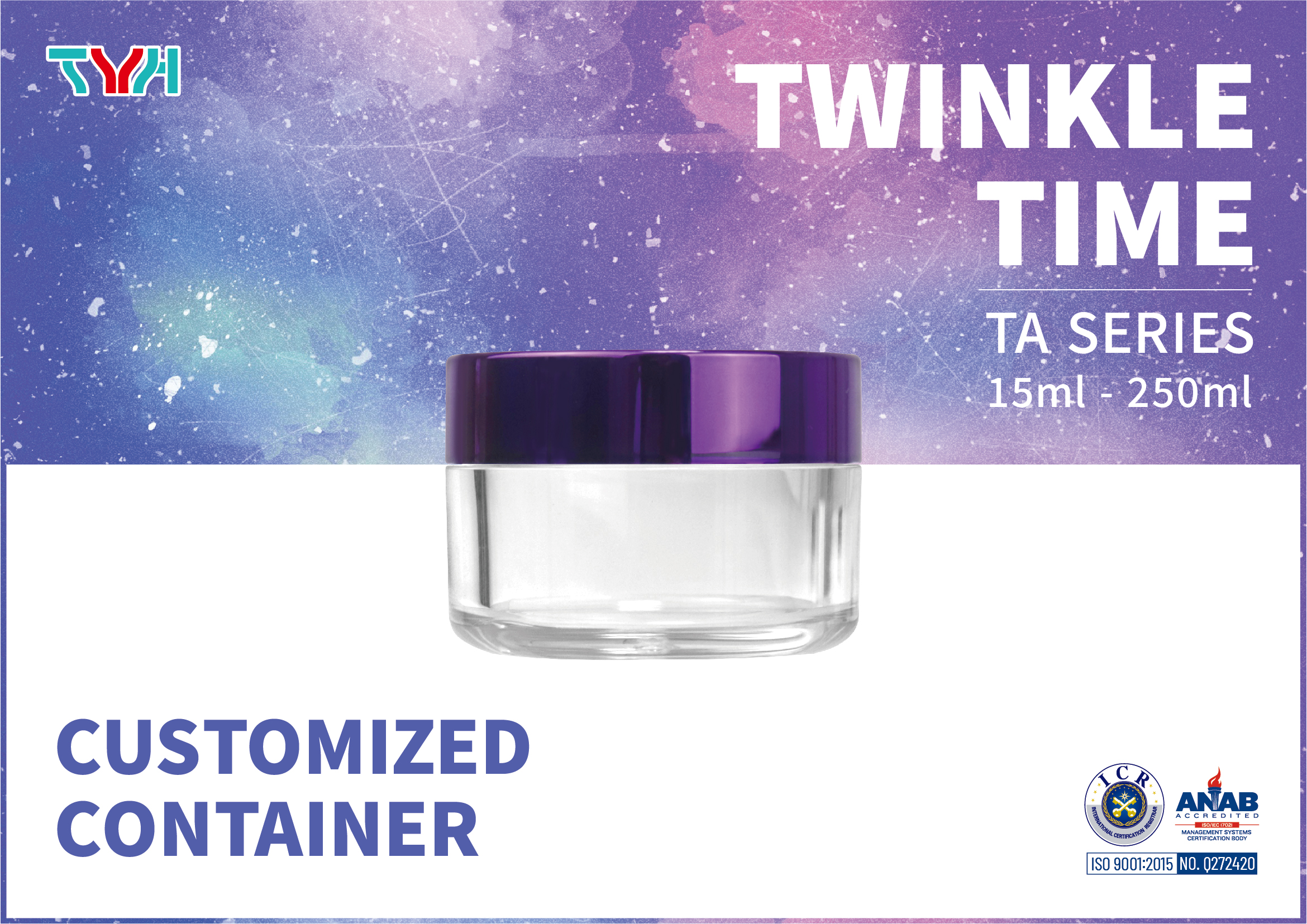 PET Pure Plastic Clear Transparent Single-wall Cream Jar with PET Cap ABS Lid | BPA Free | Heavy-wall | 15ml - 250ml (TA series)