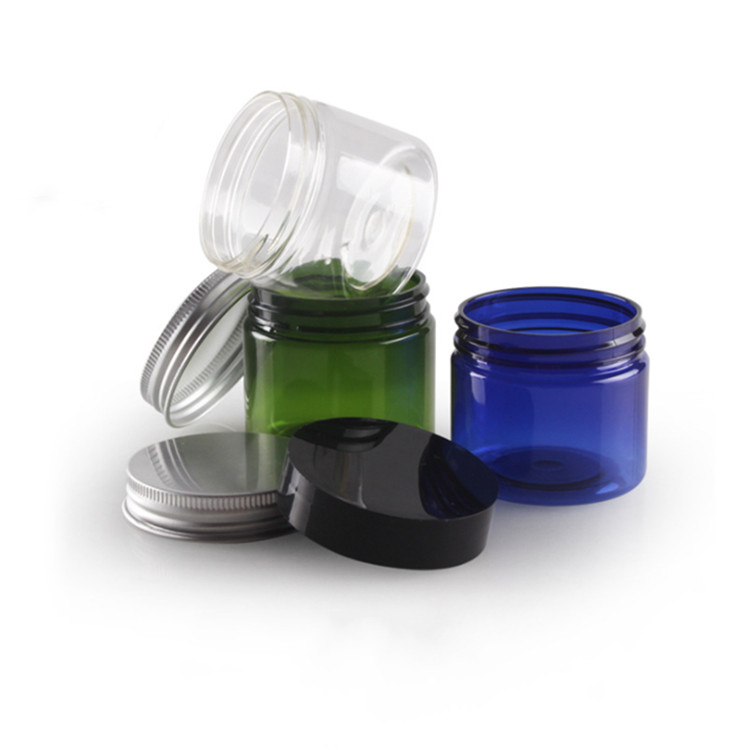 PET Round Amber 16 oz 4 oz 8 oz body scrub body butter spice food cosmetic Plastic Jars with bamboo Lids