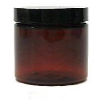 PET Round Amber 2 oz 4 oz 8 oz Plastic Jars with Black Lids