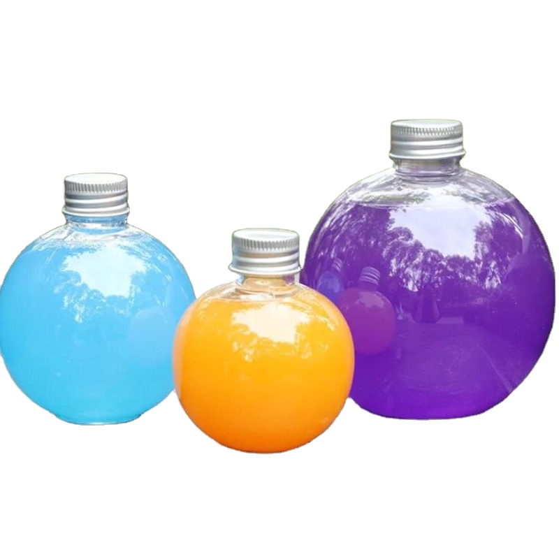 PET bottle juice 300ml spherical plastic ball bottle pet bottles for beverage packaging
