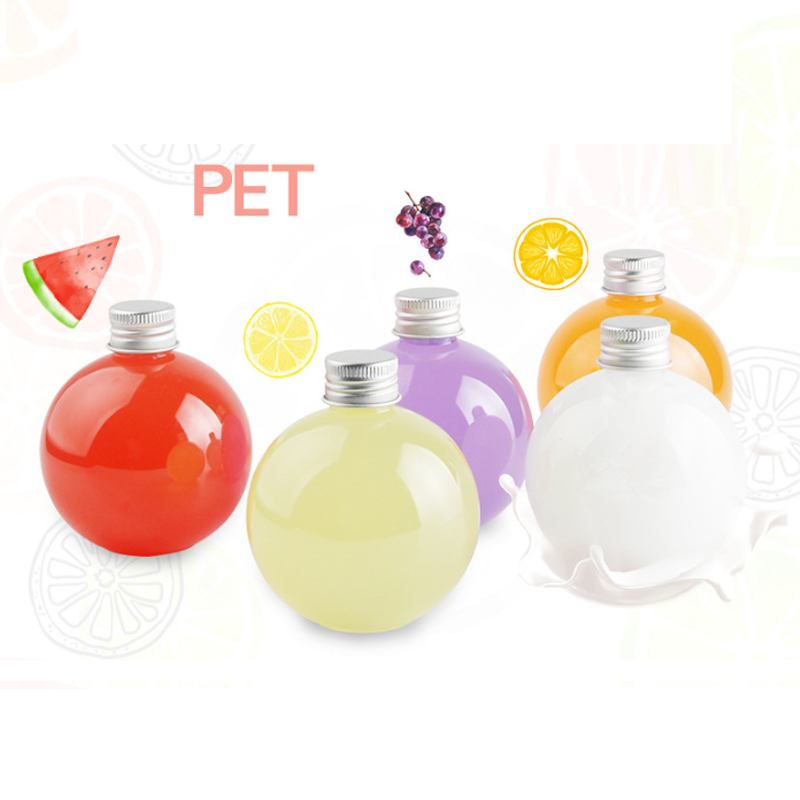 PET bottle juice 300ml spherical plastic ball bottle pet bottles for beverage packaging