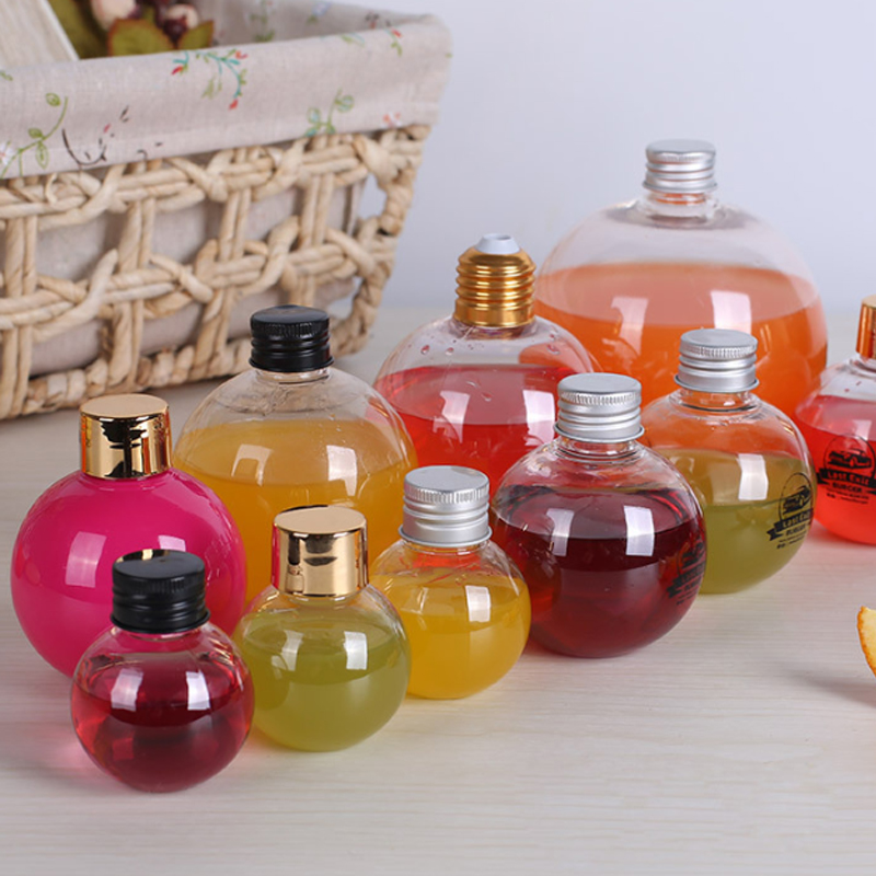 PET bottle juice 300ml spherical plastic ball bottle pet bottles for beverage packaging