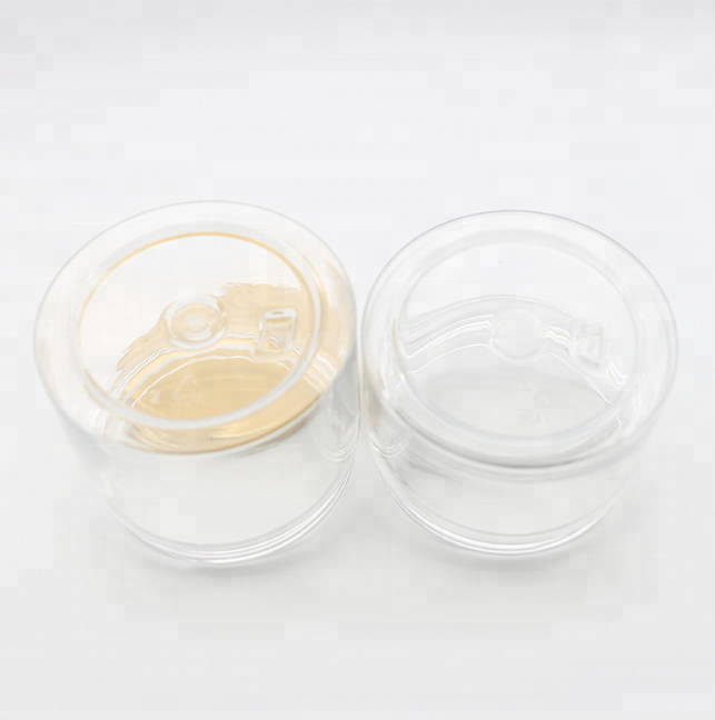 PET clear 150ml plastic jar BPA free with black lid