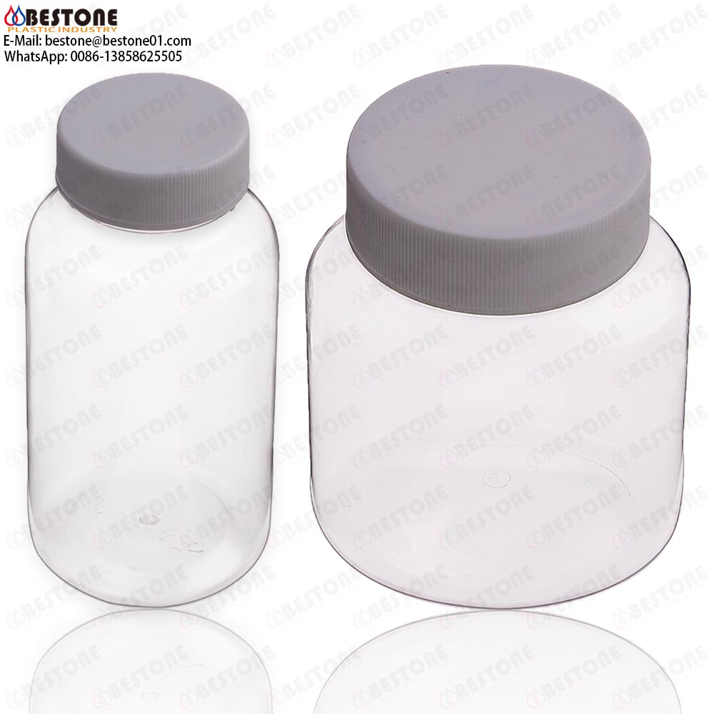 PET clear plastic round wide-mouth jars wide mouth plastic bottles
