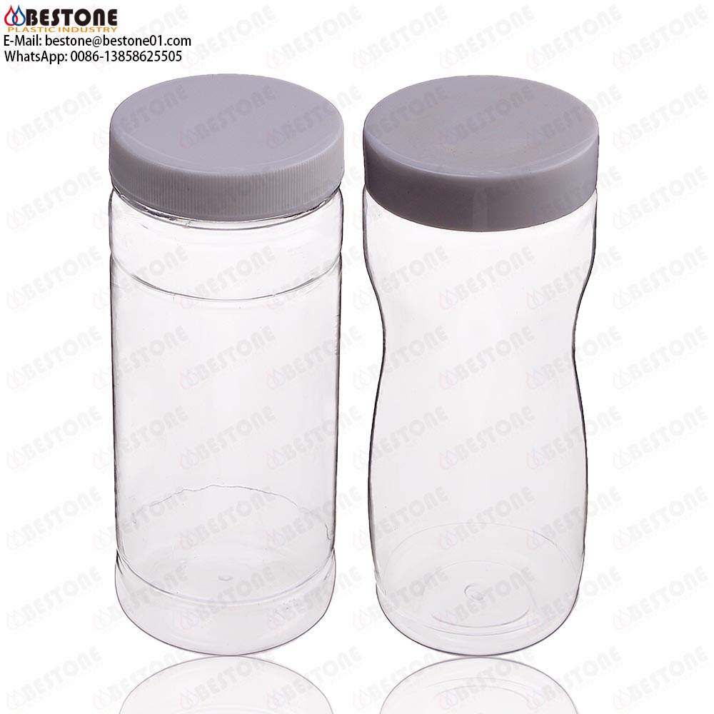 PET clear plastic round wide-mouth jars wide mouth plastic bottles