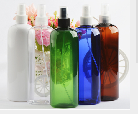 PET colored plastic bottle 100ml 150ml 200ml 250ml 500ml with gold silver lotion pump dispenser