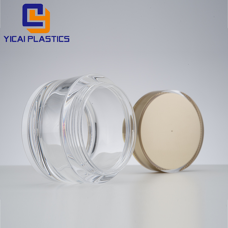 PET plastic Round empty cream plastic jar clear empty plastic jar cosmetic packaging