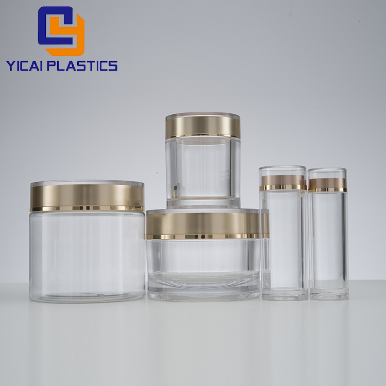 PET plastic Round empty cream plastic jar clear empty plastic jar cosmetic packaging
