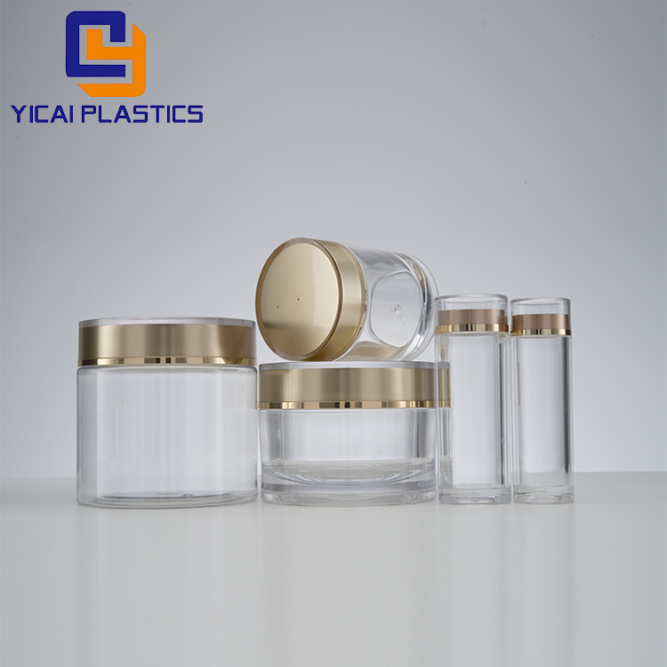 PET plastic Round empty cream plastic jar clear empty plastic jar cosmetic packaging