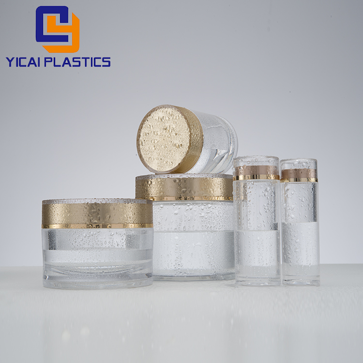 PET plastic Round empty cream plastic jar clear empty plastic jar cosmetic packaging