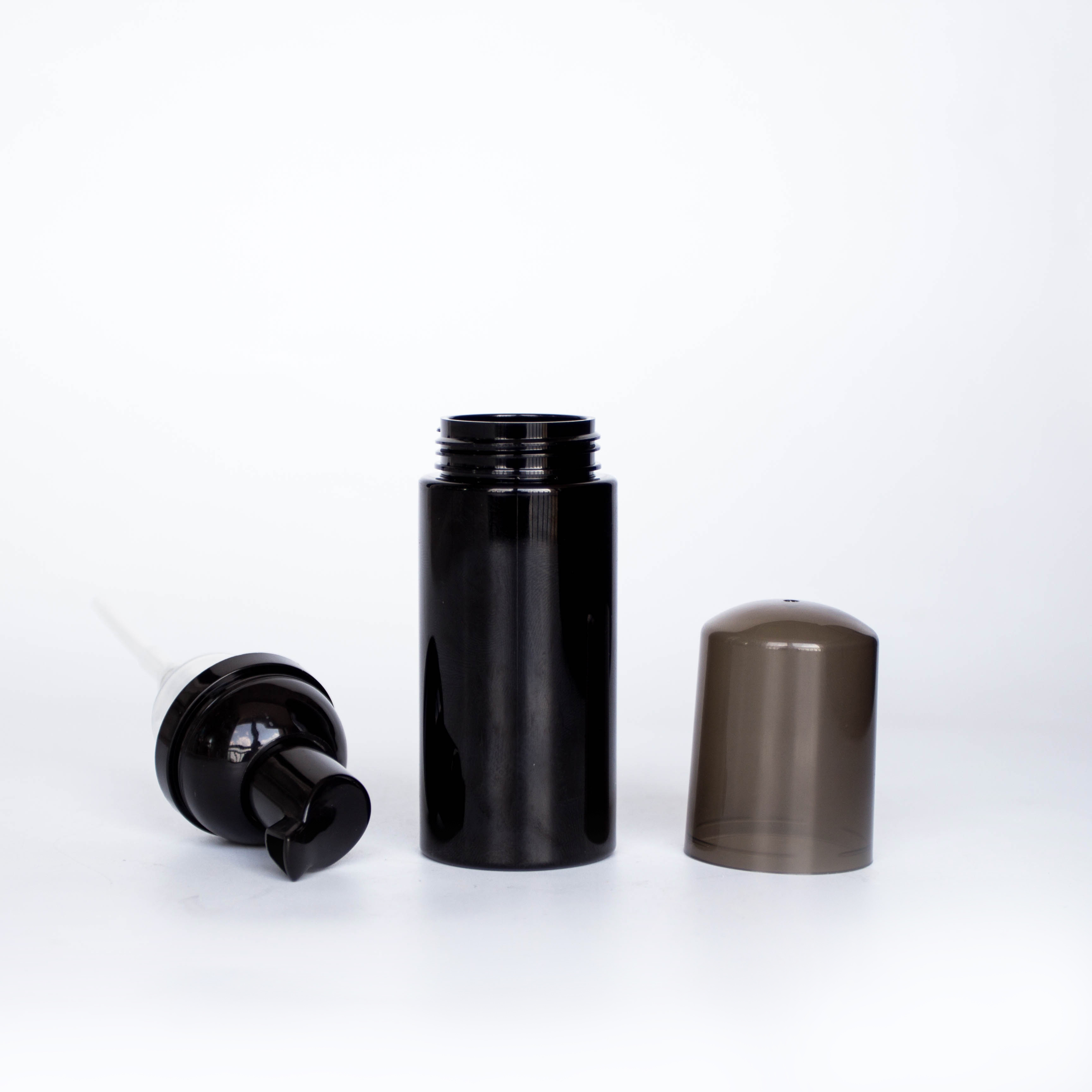 PET plastic cosmetic mousse bottle with foam pump