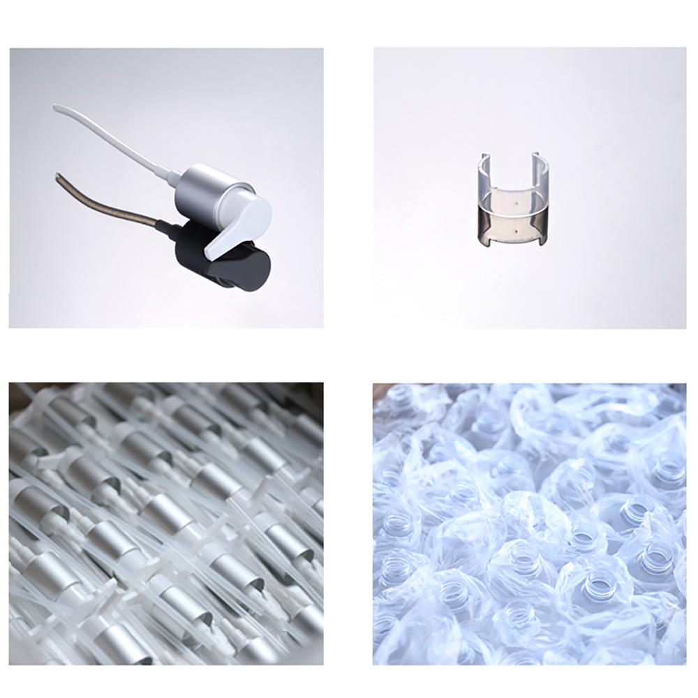 PET12 Plastic Clear Bottle, 200ml PET Bottle with Silver Collar and Lotion Pump Cap