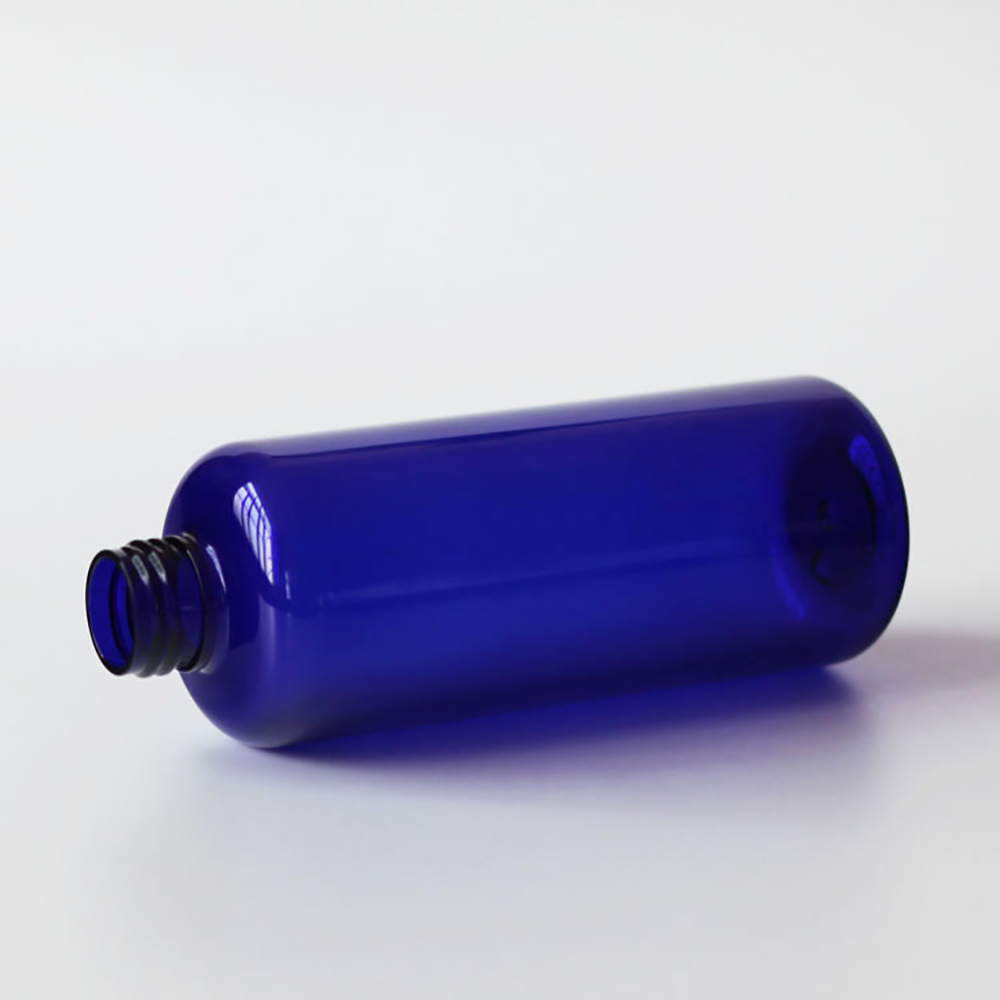 PET35 Plastic 250ml Oval Blue Amber Clear Bottle with Screw Cover