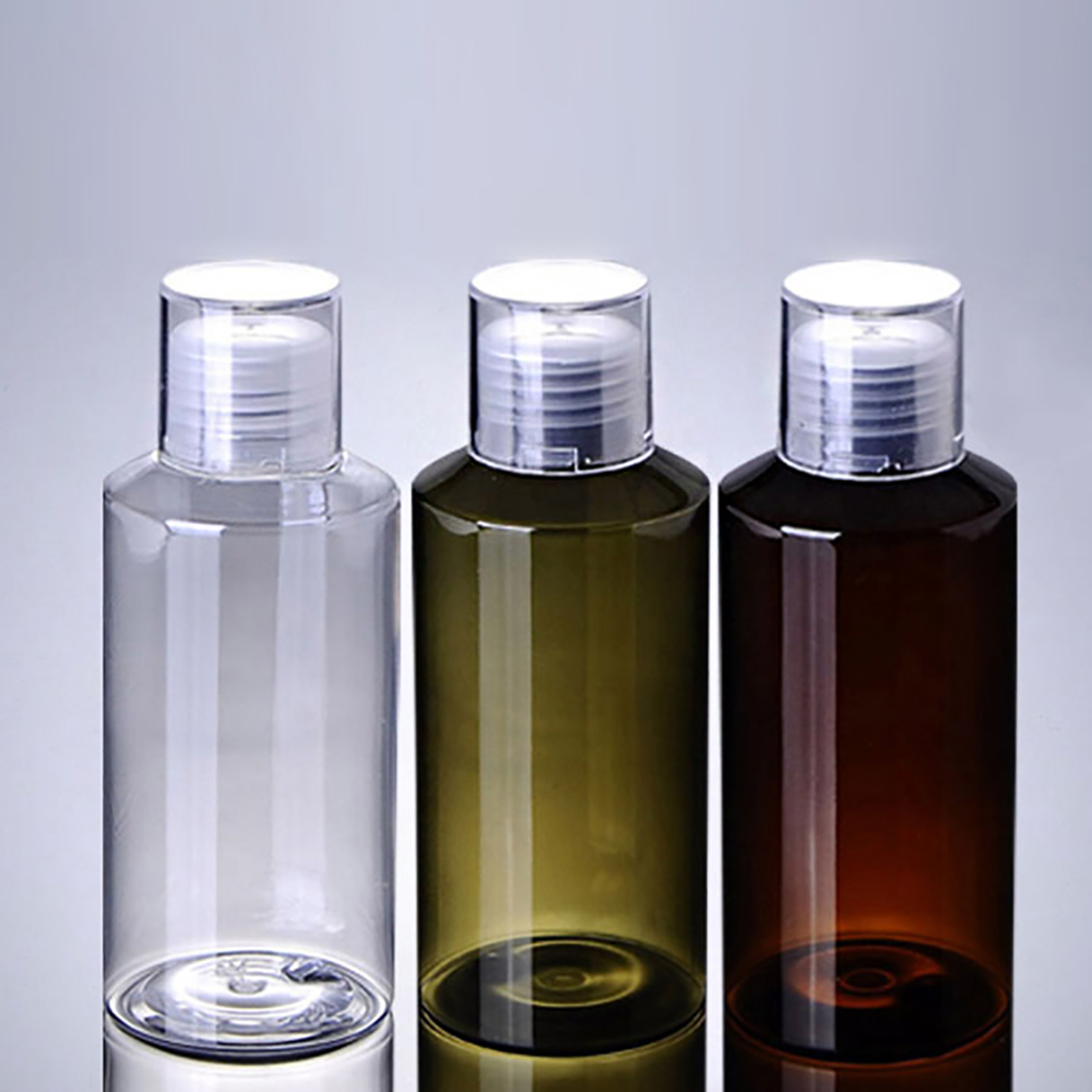 PETC24C Plastic Clear Cosmetic Container,100ml 150ml with Different Caps