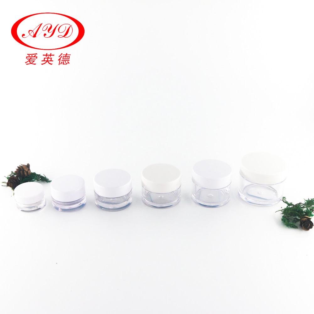 PETG Clear Plastic Cosmetic Jars With White Black Lid 10ml 15ml 30ml 50ml 100ml 120ml 200ml 250ml Hair Cream Container Sample